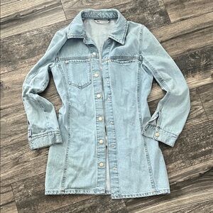 Zara Light Blue Long Denim Coat